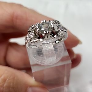 Moissanite One carat Emerald Cut Ring